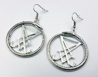 Sigil of Lucifer Ouroboros Earrings