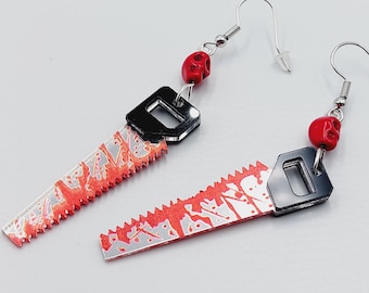 Bloody Saw Horror Earrings