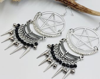 Inverted Pentagram Spike Earrings
