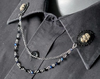 Sugar Skull Collar Chain Pin