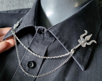 Lord Shiva Trishula Collar Pin