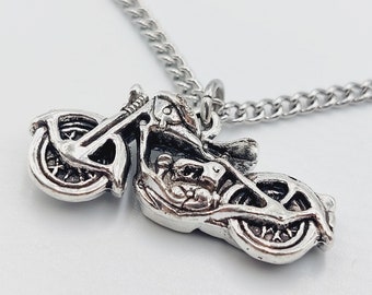 Motorcycle Panhead Pendant (Biker Necklace)