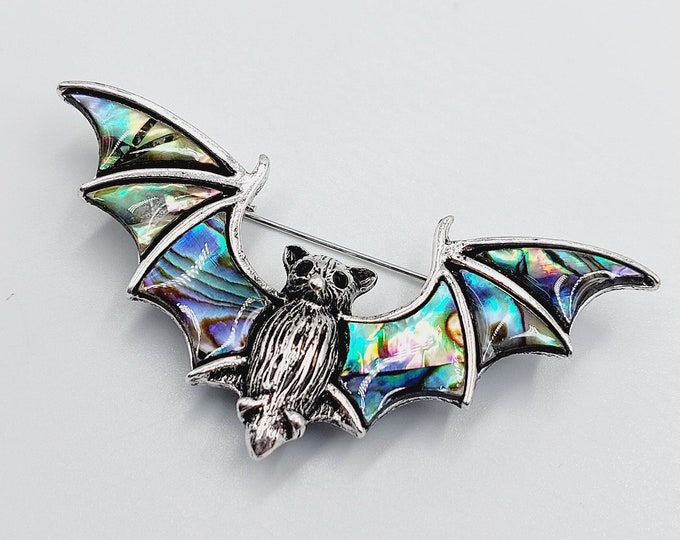 Gothic Bat Pin (Abalone Shell)