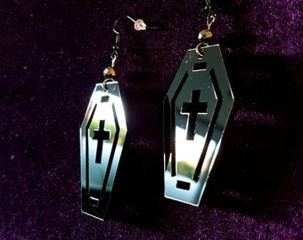 Black Coffin Earrings