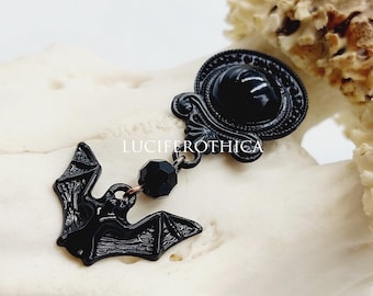 Black Gothic Bat Brooch