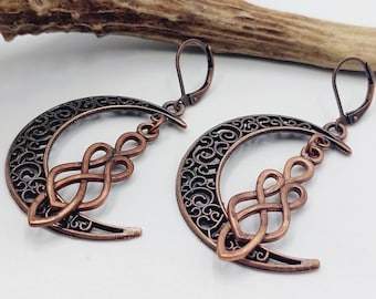 Crescent Moon Celtic Knot Earrings