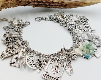 Witches Charm Bracelet with 39 Different Charms