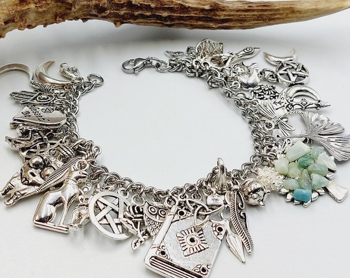 Witches Charm Bracelet with 39 Different Charms
