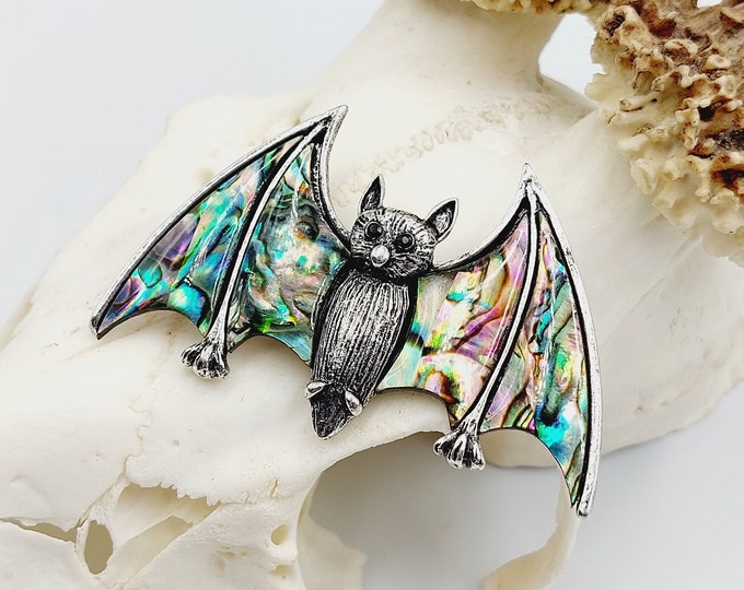 Gothic Bat Pin (Abalone Shell)
