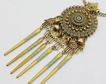 Hamsa Rosette Necklace