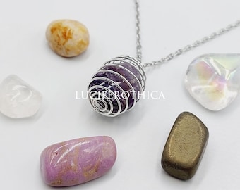 Healing Crystal Spiral Pendant (6 Different Crystals Included)