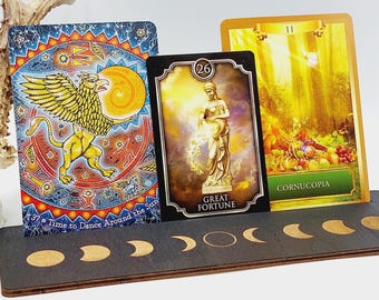 Tarot | Oracle | Affirmation Cards Display Stand with Moon Phase Design