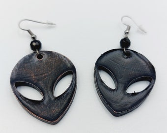 Electroformed Alien Earrings (Copper)