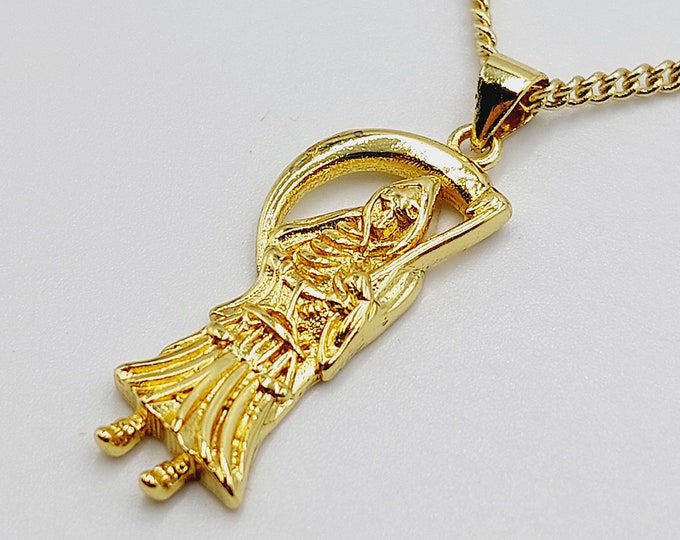 Santa Muerte Necklace (18K Gold Plated)