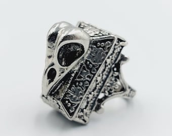 Crow Skull Locket Ring