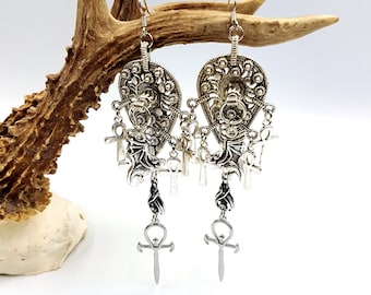 Victorian Vampire Ankh Earrings