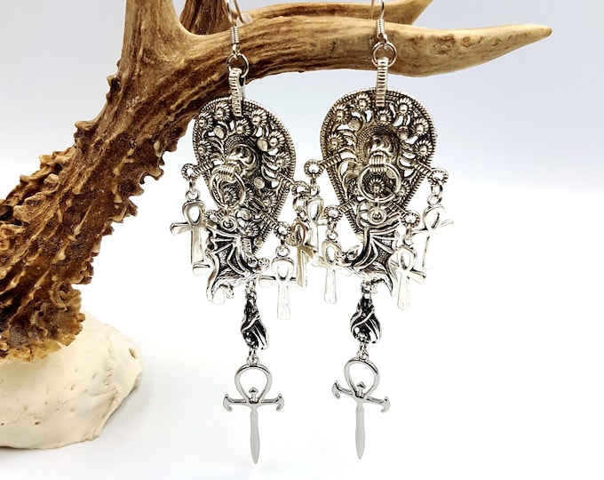 Victorian Vampire Ankh Earrings