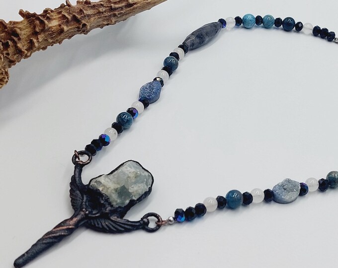 Goddess Crystal Necklace (Electroformed Copper)