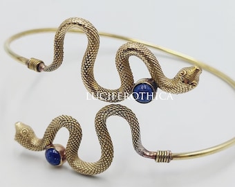 Serpent Bangle Crystal Bracelet (Labradorite / Lapis Lazuli / Onyx / Tigereye / Amethyst)