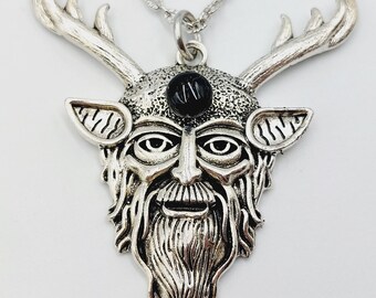 Cernunnos Necklace with Black Agate Crystal