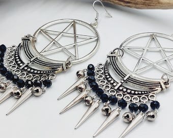 Inverted Pentagram Spike Earrings