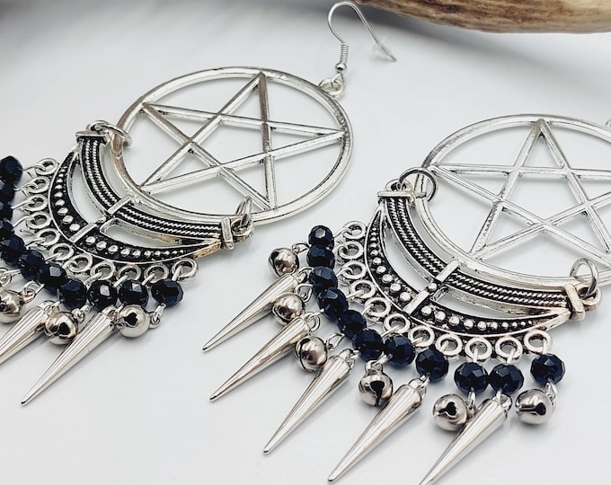 Inverted Pentagram Spike Earrings