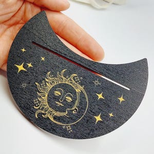 Tarot | Oracle | Présentoir à cartes d'affirmation en bois - Support de lecture de cartes - Voyance, sorcellerie, magie occulte, gothique, cadeau