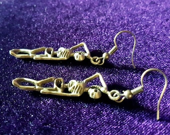 Skeleton Hangman Earrings (Bronze colour)