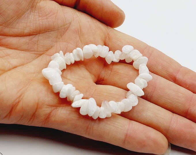 Rainbow Moonstone Crystal Chip Bracelet