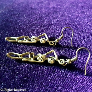 Skeleton Earrings (Bronze colour) - hanged man skeleton skull gothic freak creepy witch pagan boho goa Tarot