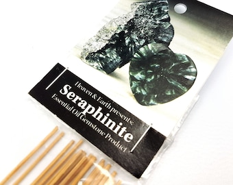 Crystal Gemstone infused Incense Sticks ( Azeztulite or Seraphinite) - by Heaven & Earth