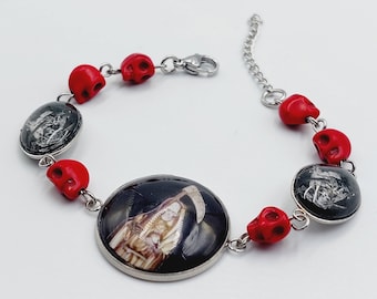 Santa Muerte Skull Bracelet