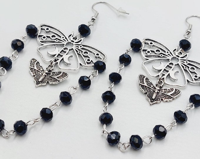Goth Moth Earrings