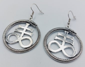 Brimstone | Satanic Cross | Leviathan Ouroboros Earrings (2 Styles)