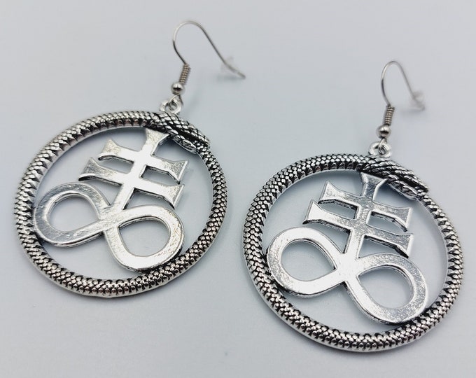 Brimstone | Satanic Cross | Leviathan Ouroboros Earrings (2 Styles)