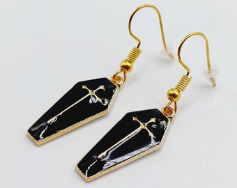 Black Coffin Earrings