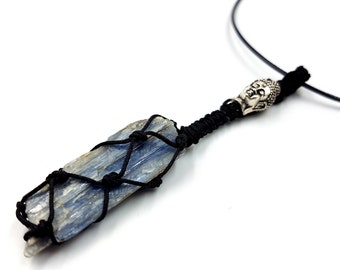 Kyanite Gemstone Buddha Necklace