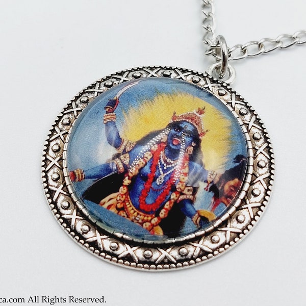 Colgante Kali - Medallón Sello de Kali Ma Diosa hindú kali collar muerte gótica shakti kali regalo Divina Madre del Universo, Parashakti