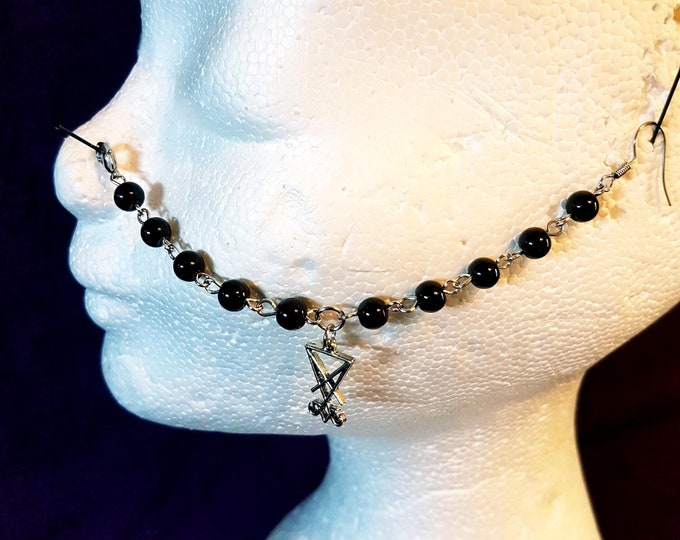 Sigil Of Lucifer Beaded Nosechain