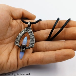 Alien Pendant - Extraterrestial ET Synthetic Opalite Crystal space jewelry starship stargate gift ufo shard