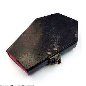 Coffin Leather Journal | Spellbook - Occult vampire book journal sigil of baphomet satanic book gothic journal vampire journal goth gift wgt