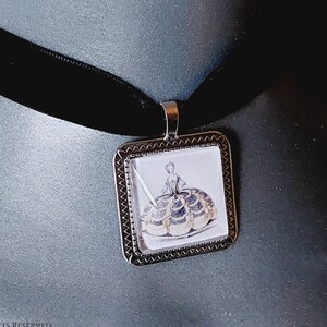 Rococo Lady Choker - Late Baroque black velvet like necklace roccoco dress Louis XIV rocaille style gift victorian gothic pendant