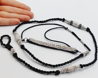 Luxe Braided Sparkle Rhinestone Showlead - (Small Dog Breed)