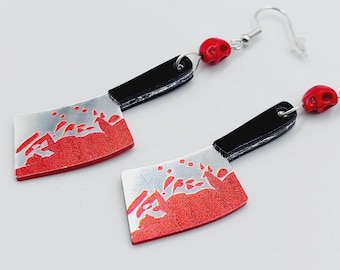 Bloody Cleaver Horror Earrings