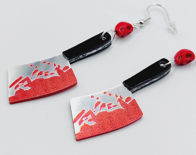 Bloody Cleaver Horror Earrings