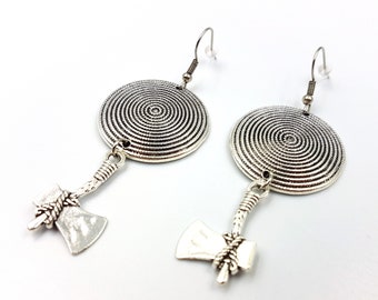 Shieldmaiden Viking Earrings ( Axe & Shield)