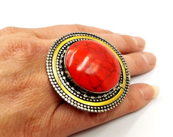 Vintage Red Coral Ring