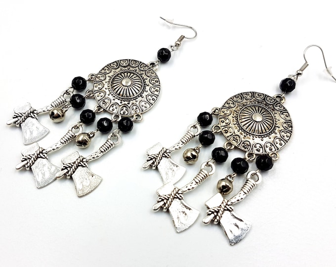 Viking Shieldmaiden Earrings (Triple Axe)