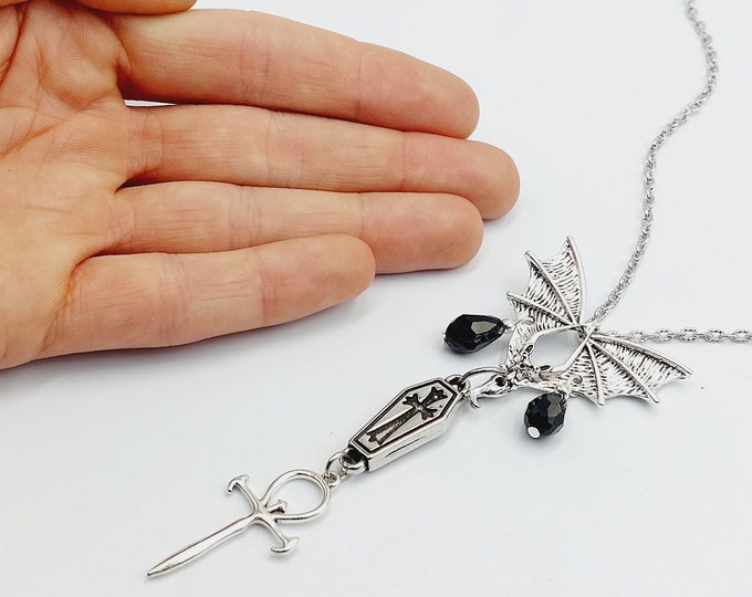 Vampire Ankh Bat Pendant