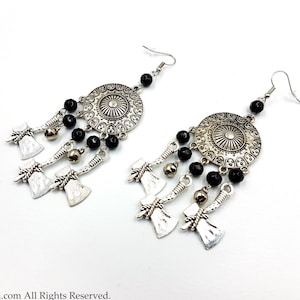 Viking Shieldmaiden Earrings (Triple Axe) - Valhalla Warrior earrings viking ax earrings wood cutting scandinavian thor odin earrings